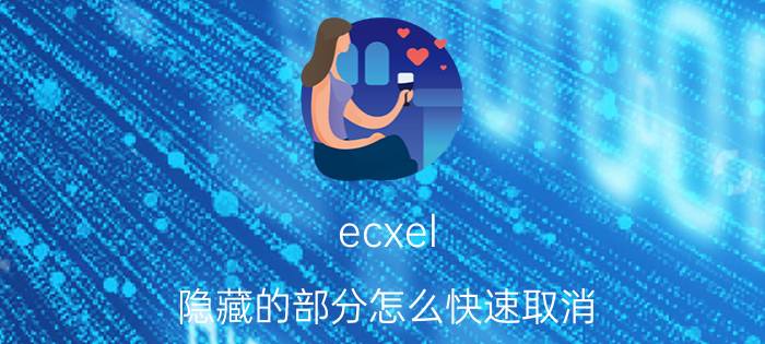 ecxel 隐藏的部分怎么快速取消 excel上面隐藏的图标怎么出来？